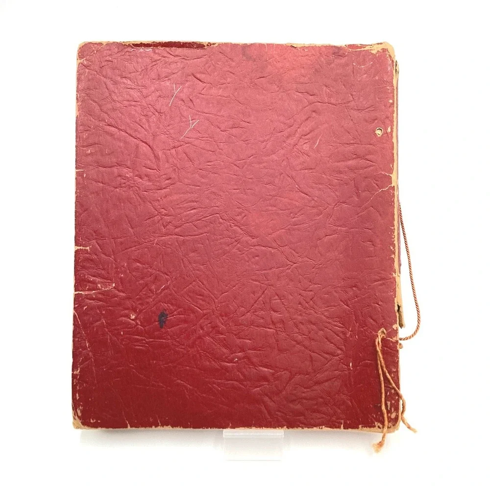Vintage 1940's Red‎ Scottie Dog Scrapbook String Bound Antique Distressed
